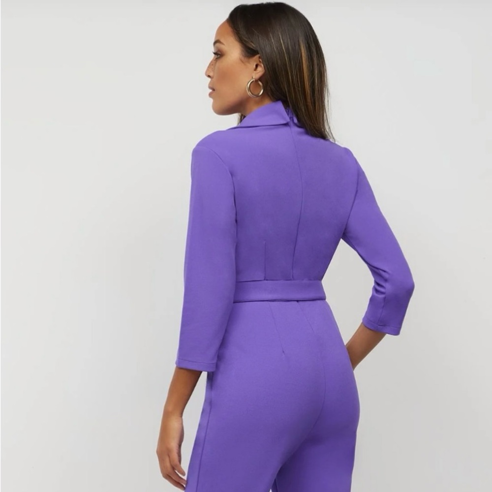 Collared Side-Slit Jumpsuit - Picture 5 of 6